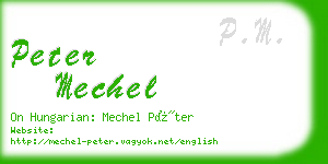 peter mechel business card